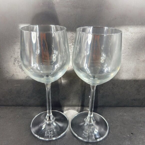 Bormioli Rocco Water Wine Glass Goblet Drinking Cups Clear Marked Bottom Set 2 - Picture 3 of 12